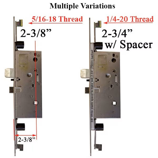Ashland Active Concealed Rod 60/92, 1-1/16" x 16" Radius Faceplate Backset: 2-3/8 inch (60 mm)-Countryside Locks