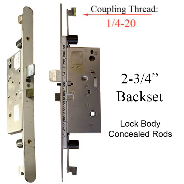 Peachtree Active Concealed Multi-Point Lock Rod with 70/92 Radius Faceplate-Countryside Locks