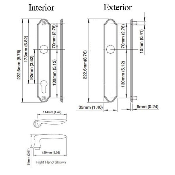 HOPPE Multipoint Handle Set with Munchen Lever Inactive Matte Black-Countryside Locks