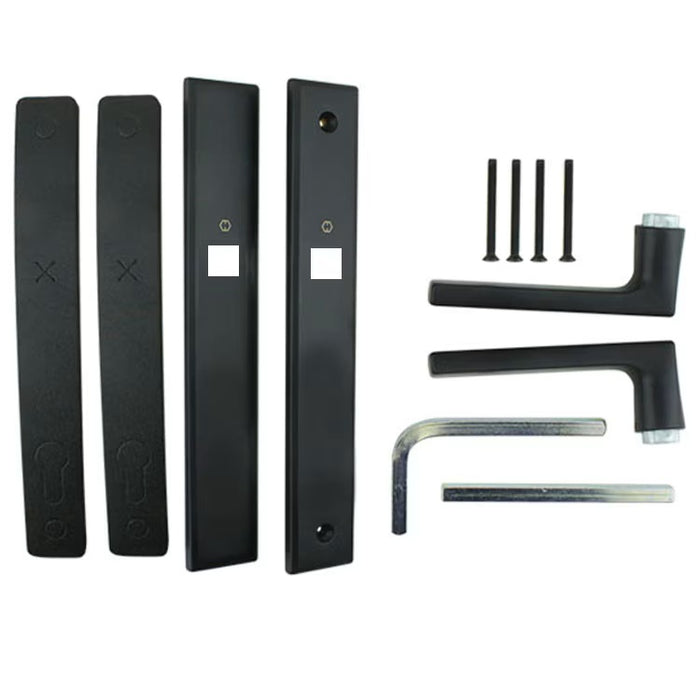 Dallas Contemporary Lever Handle, Fixed Dummy Pair, M1643 / 2161N Set - Matte Black-Countryside Locks