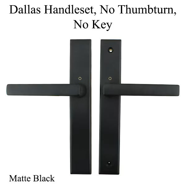 Dallas Contemporary Lever Handle, Fixed Dummy Pair, M1643 / 2161N Set - Matte Black-Countryside Locks