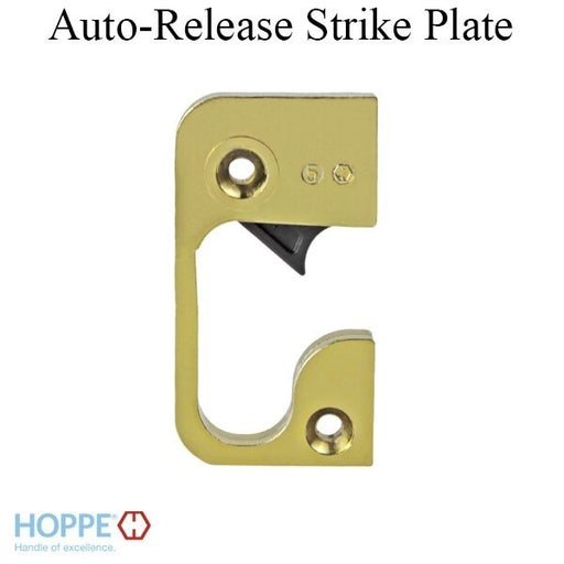 Hoppe Strike Plate, RA6133, Auto-Release Roller, 1.30 x 2.40 -Brass Finished-Countryside Locks