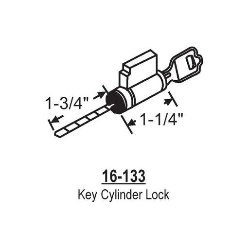 CS Lock Cylinder Lock, 1-3/4 in. Tailpiece, Brass Housing, 2 Keys For Patio Door Locks-Countryside Locks