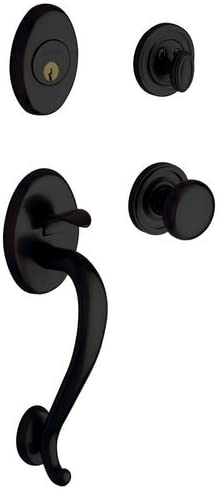 Baldwin Estate Logan Single Cylinder Handleset with Classic Interior Knob Venetian Bronze-Countryside Locks
