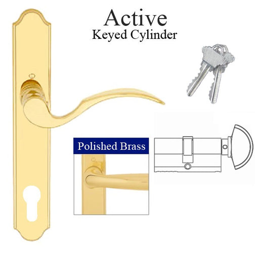 Hoppe Munchen Active Door Handle, Polished Brass-Countryside Locks