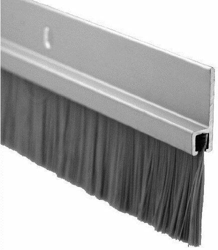 Pemko Door Bottom Sweep, Clear Anodized Aluminum with 1" Gray Nylon Brush insert-Countryside Locks