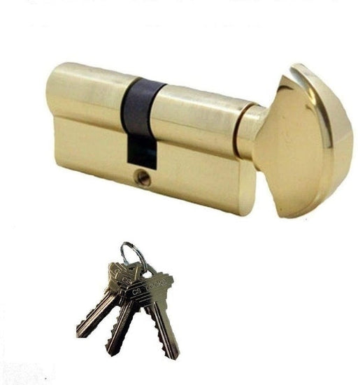 Atrium Lock Single Cylinder Profile With Three Keys 2-1/2" Long Finishes Brass-Countryside Locks