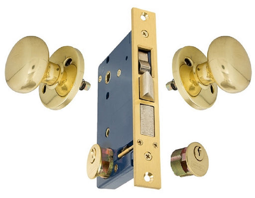 Ornamental Iron Gate Double Cylinder Mortise Lockset Brass Will Fit Marks 22AC-Countryside Locks