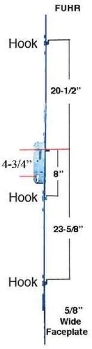 Hoppe Fuhr Multi-Point Lock, 3 Hooks, 35MM - 6-8 Sliding Door-Countryside Locks
