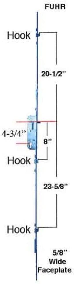 Hoppe Fuhr Multi-Point Lock, 3 Hooks, 35MM - 6-8 Sliding Door-Countryside Locks