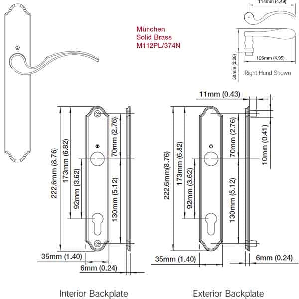 Hoppe Munchen Active Door Handle, Polished Brass-Countryside Locks
