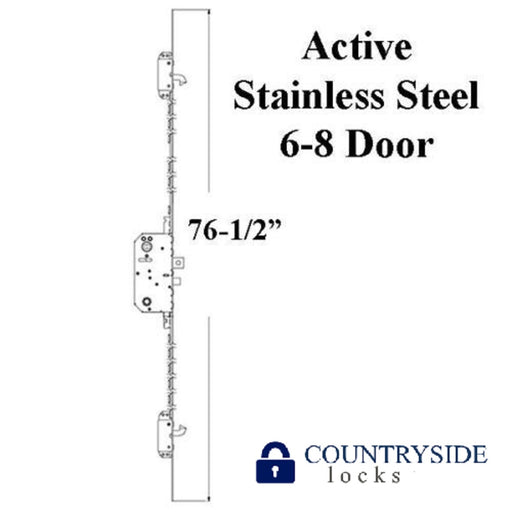 Andersen Frenchwood Active Panel 3-Point Lock Multipoint Lock FWH68 Door- Stainless Steel (1988 to present)-Countryside Locks