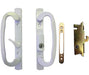 CS Lock Sliding Glass Patio Door Handle Set With Mortise Lock Body Type B-Position Off Center Latch Keyed White-Countryside Locks