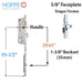 Hoppe Multipoint Lock Hoppe 16mm Manual Tongue Gear, 35/92, Tongue at 29.65 Inch, 1" Deadbolt-Countryside Locks