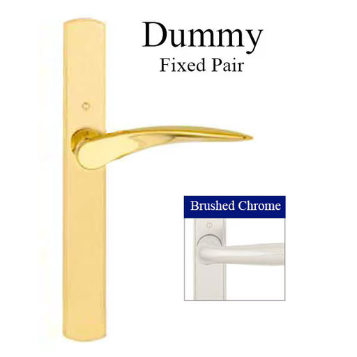 HOPPE Multipoint Dummy Handle Set with Rodos Lever Brushed Chrome-Countryside Locks