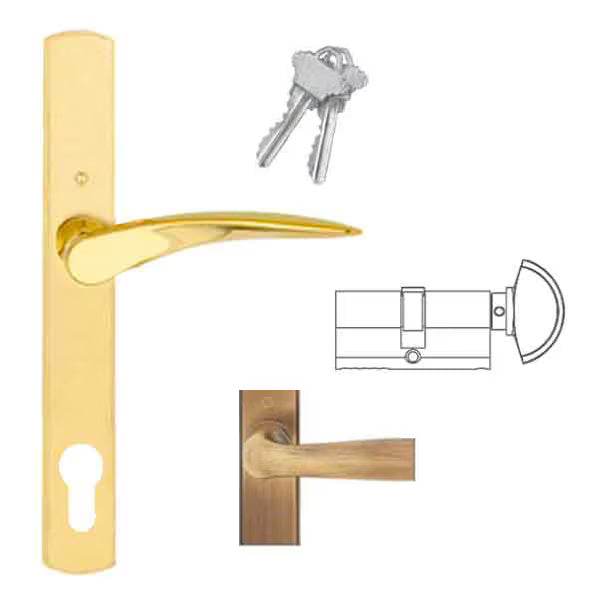 HOPPE Multipoint Handle Set with Rodos Lever Active Antique Brass-Countryside Locks