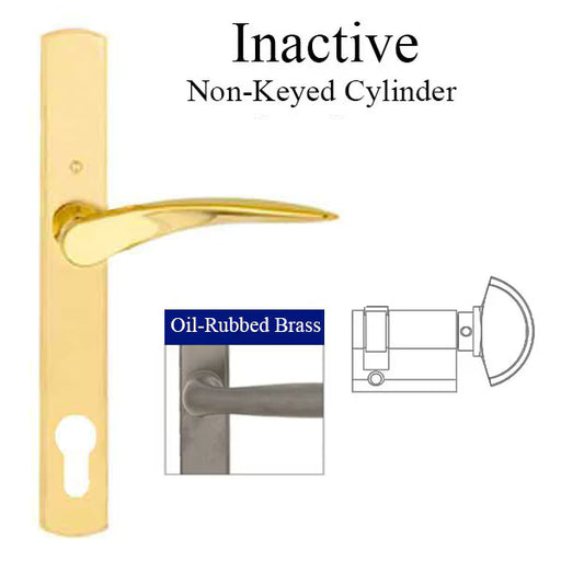 HOPPE Multipoint Handle Set with Rodos Lever Inactive Oil Rubbed Brass-Countryside Locks