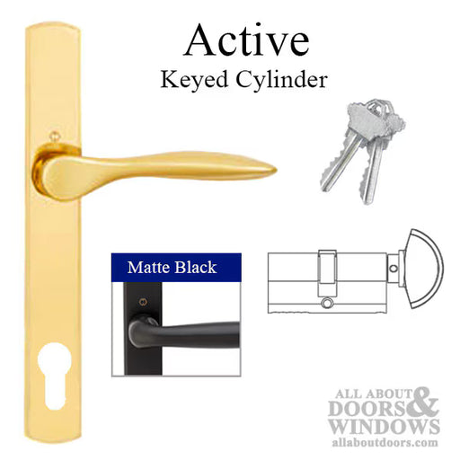 HOPPE Multipoint Handleset with New Orleans Lever Active Matte Black-Countryside Locks