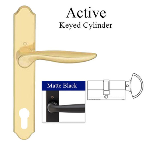 Hoppe Toronto Active Handle Set Active Keyed - Matte Black-Countryside Locks