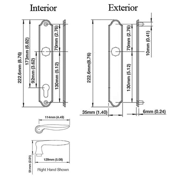 HOPPE Multipoint Handle Set with Toronto Lever Inactive Resista Satin Nickel-Countryside Locks