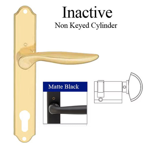 HOPPE Multipoint Handle Set with Toronto Lever Inactive Matte Black-Countryside Locks