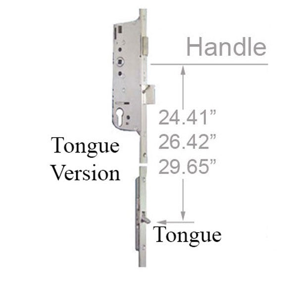 Hoppe Multipoint Lock 20MM Manual Gear, 45/92, Tongue @ 29.65", 1" D/B-Countryside Locks