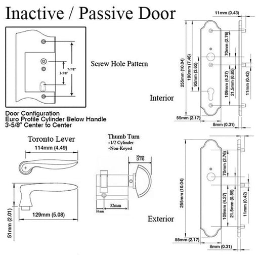 Hoppe Toronto M1020 / 3965N Inactive Handleset – Rustic Umber-Countryside Locks