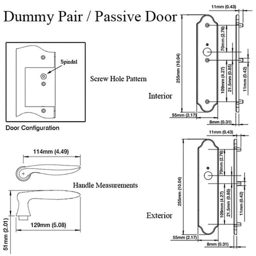 Hoppe Toronto M1020 / 3965N Dummy Pair Handleset – Rustic Umber-Countryside Locks