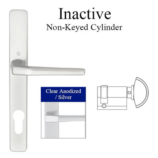 HOPPE Frankfurt A117 / 2246N Inactive Multipoint Handleset Clear Anodized Aluminum-Countryside Locks