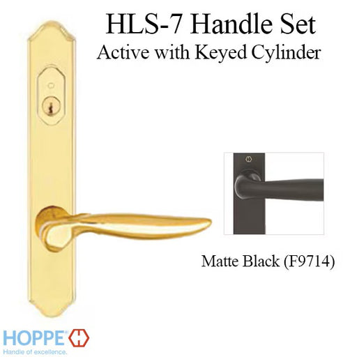 HOPPE HLS7 Handle Set with Toronto Lever Keyed Active Matte Black-Countryside Locks