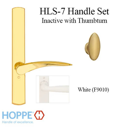 HOPPE HLS7 Handle Set with Rodos Lever Non Keyed Inactive White-Countryside Locks