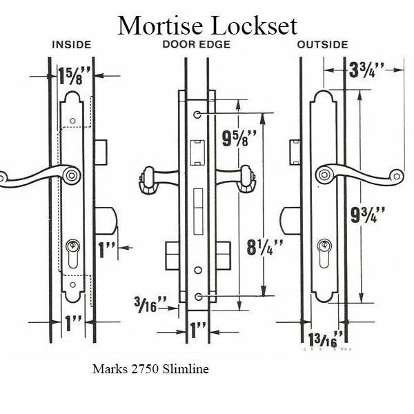 Marks Lock 2750 Slim Line Storm/ Security Door Lock-Countryside Locks