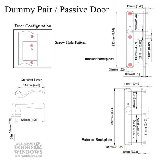 HOPPE Toronto Multipoint Lock Handleset M1020/216N Resista Brass Dummy-Countryside Locks