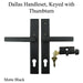 Hoppe Dallas Contemporary Lever Handle, Keyed Active With Thumbturn, M1643 / 2161N Set - Matte Black-Countryside Locks