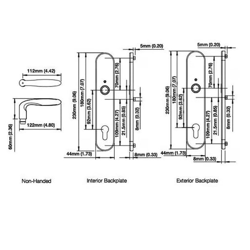 HOPPE Verona Active Keyed 1-3/4" door Handle Set Stainless Steel-Countryside Locks