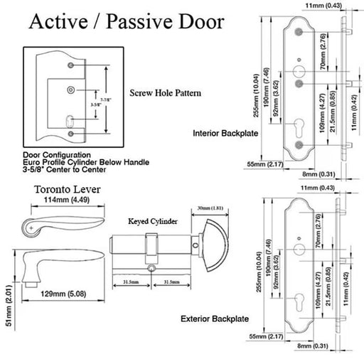 Hoppe Toronto M1020 / 3965N Active Handleset – Rustic Umber-Countryside Locks