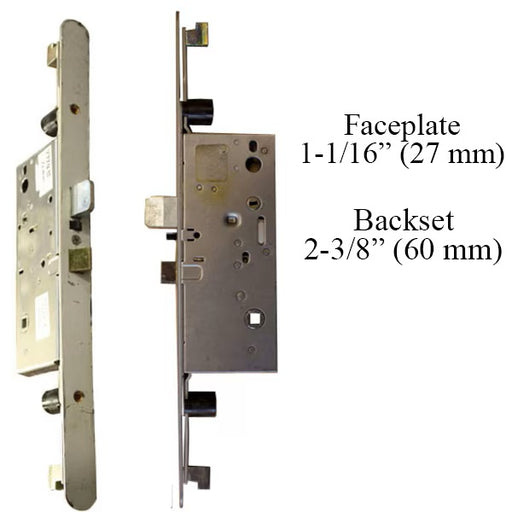 Ashland Active Concealed Rod 60/92, 1-1/16" x 16" Radius Faceplate Backset: 2-3/8 inch (60 mm)-Countryside Locks