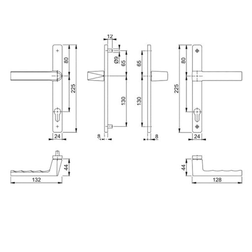 Hoppe Toulon Active Handle set, NO Cylinder - Rustic Umber-Countryside Locks