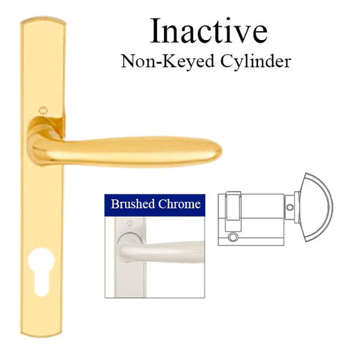 HOPPE Multipoint Lock Handleset with Verona Lever Inactive Brushed Chrome-Countryside Locks