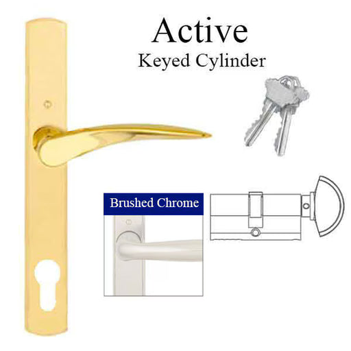 HOPPE Multipoint Handle Set with Rodos Lever Active Brushed Chrome-Countryside Locks
