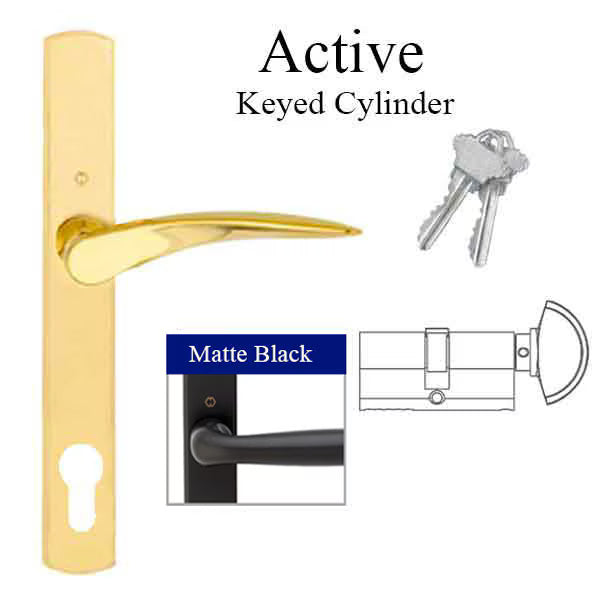 HOPPE Multipoint Handle Set with Rodos Lever Active Matte Black-Countryside Locks