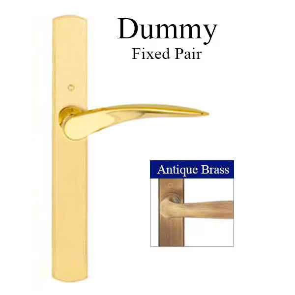 HOPPE Multipoint Dummy Handle Set with Rodos Lever Antique Brass-Countryside Locks