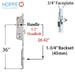 Hoppe Multipoint Lock 20mm Manual 45/92 Gear, Tongue at 26.42", 1/2" D/B, 36" HH-Countryside Locks