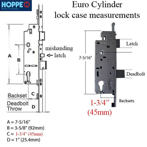 Hoppe Multipoint 20mm Hoppe 45/92 Gear Tongue @ 24.41"-Countryside Locks