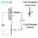 Hoppe Multipoint 16mm Manual 35/92 Gear with Tongue, 1" Deadbolt & 36" Handle Height-Countryside Locks