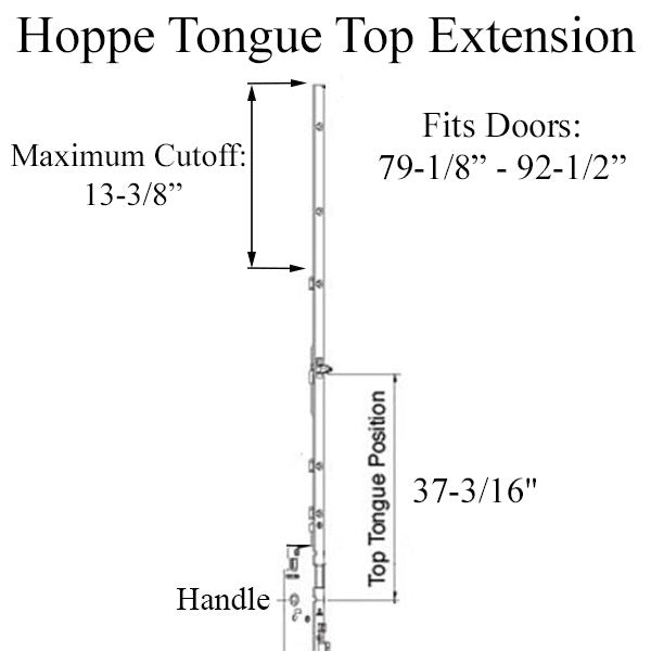 16MM Manual Top Extension, Tongue @ 37.20", 54.92" Length-Countryside Locks