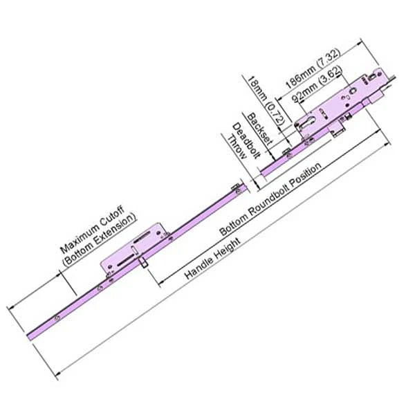 Hoppe Manual Top Extension Roundbolt-Countryside Locks