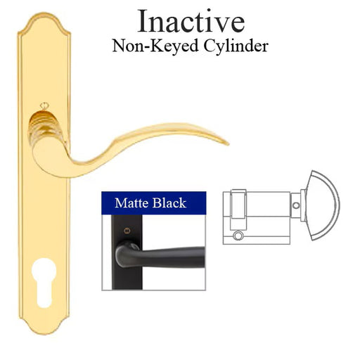 HOPPE Multipoint Handle Set with Munchen Lever Inactive Matte Black-Countryside Locks