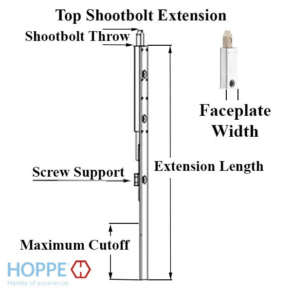 Hoppe Manual Top Extension SHOOTBOLT 30.51"-Countryside Locks