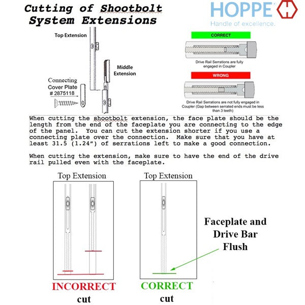 Hoppe Manual Top Extension SHOOTBOLT 30.51"-Countryside Locks